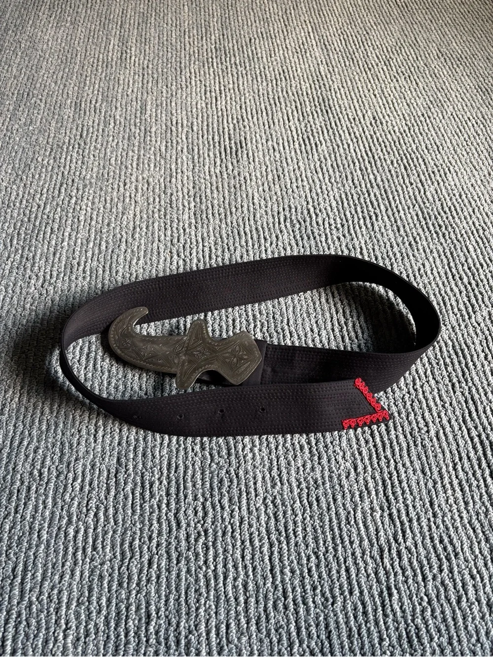 Handmade Moroccan silver and fabric belt